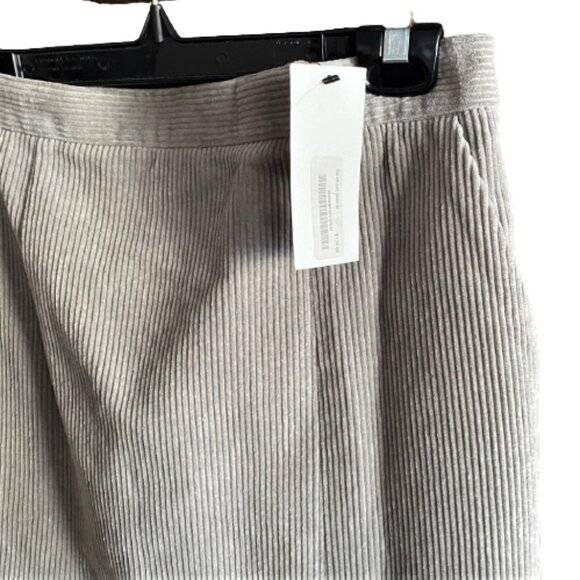 2/$40 NWT Oak + Fort corduroy light gray midi pencil skirt M - Picture 11 of 14